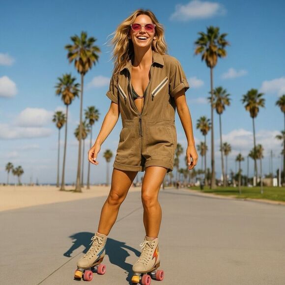 Polo Ralph Lauren 100% Lyocell Utility Romper 12 Tan Romper NWT Summer Casual - Picture 14 of 14